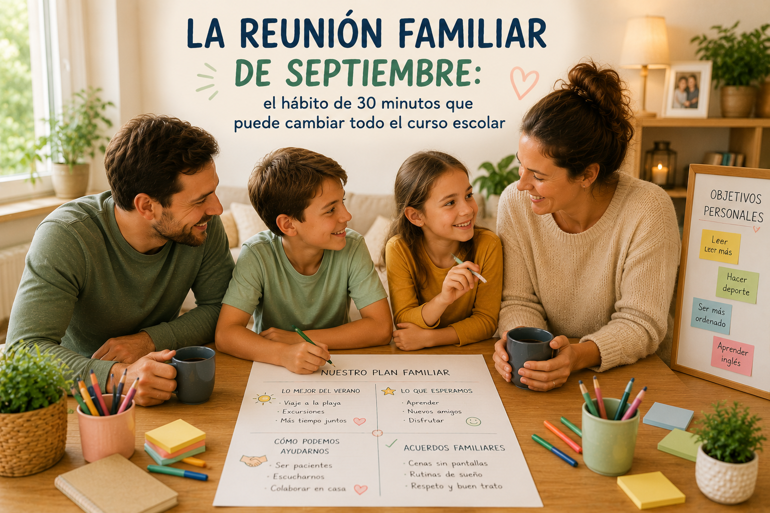 La reunión familiar de septiembre: el hábito de 30 minutos que puede cambiar todo el curso escolar