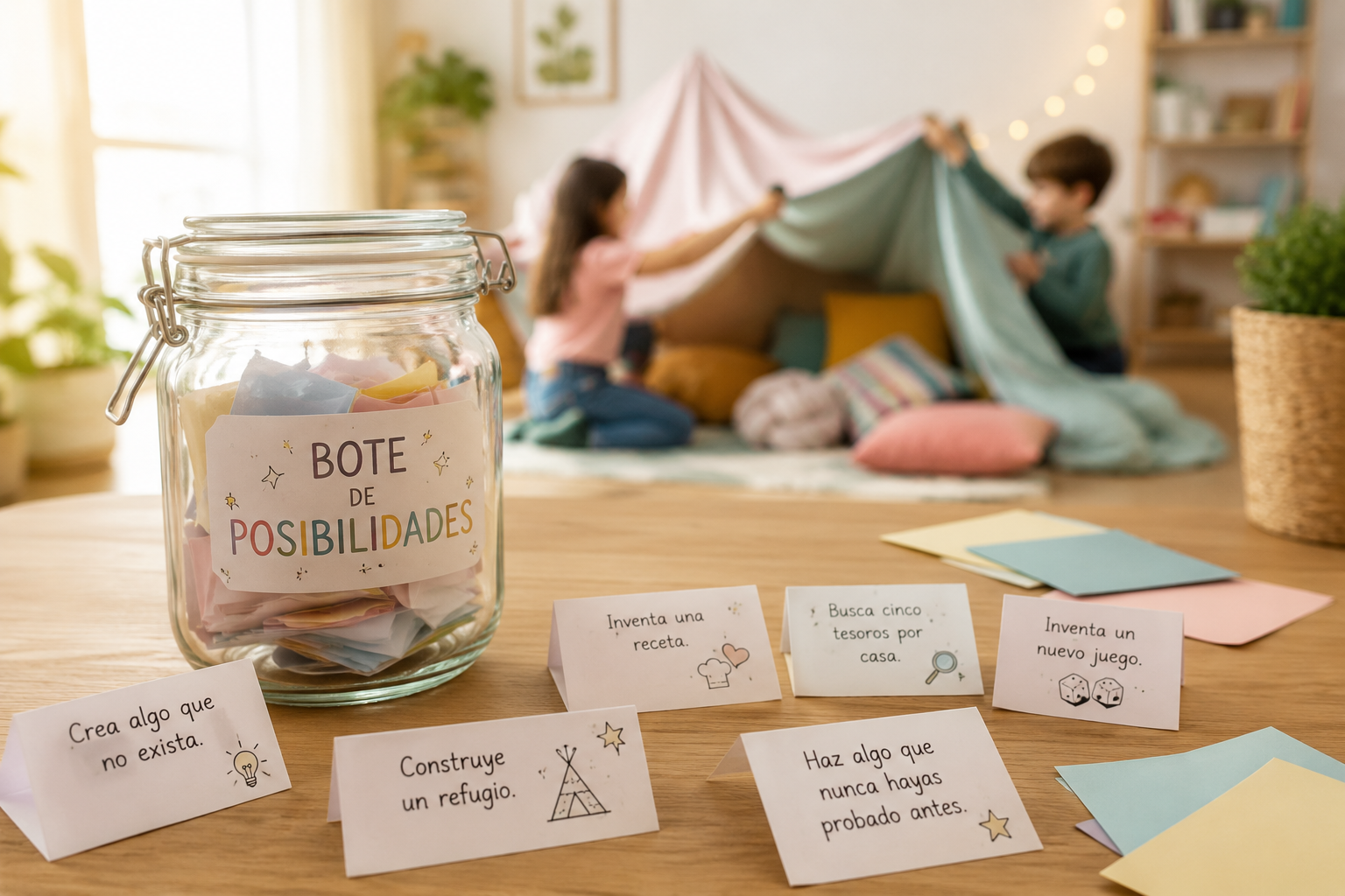 ¿Tu hijo dice «me aburro»? Prueba el Bote de Posibilidades para fomentar su creatividad y autonomía